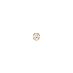 Crystal Stud Gold features a petite round cubic zirconia set in a gold-plated claw setting, offering a minimalist and elegant look suitable for everyday wear or layering with other earrings.