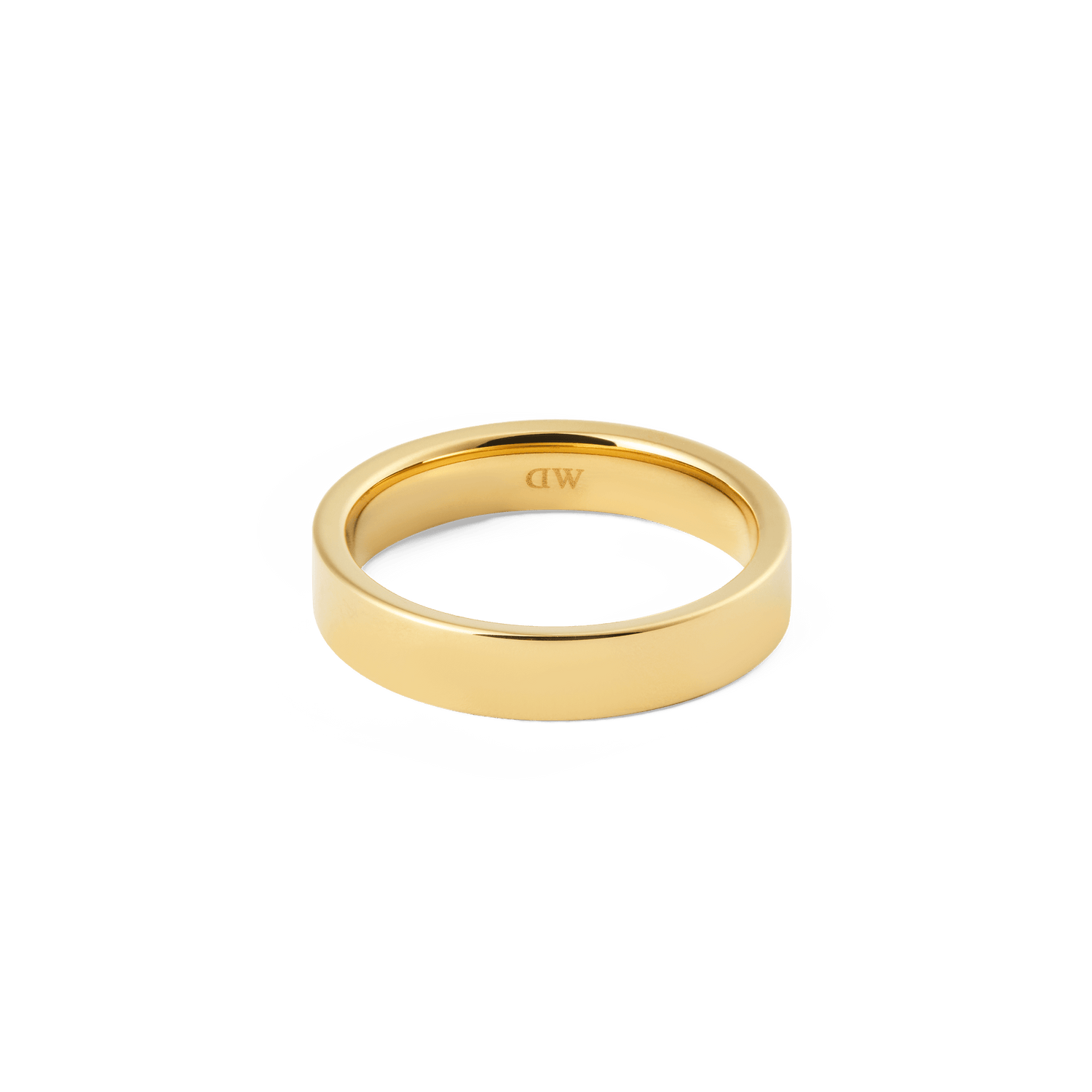 Line Ring Polished Gold 4.5mm with a smooth, minimalist gold band and mirror-like finish, crafted from stainless steel and designed for both men and women.