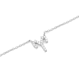 A delicate silver chain necklace featuring an Aquarius zodiac pendant, crafted in silver and set with sparkling crystals for a refined, minimalist look.