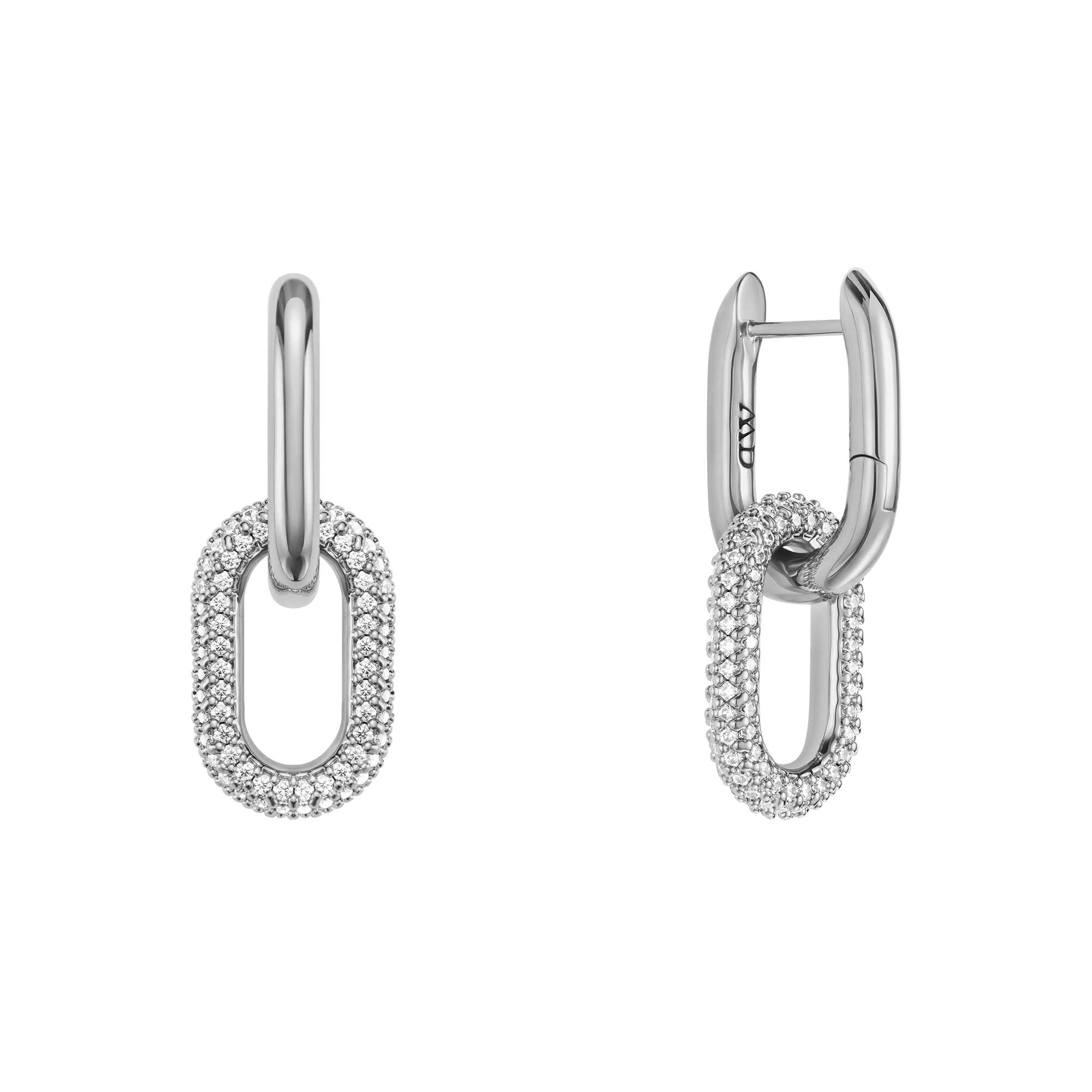 Crystal Link Earrings Silver DW