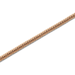Close-up of the Tide Mesh Necklace Rose Gold 2.8, highlighting the bold mesh chain and polished rose gold finish with fine, interwoven links.