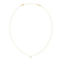 Delicate gold chain necklace featuring a small open heart pendant set with white cubic zirconia crystals, designed for a refined and elegant look.