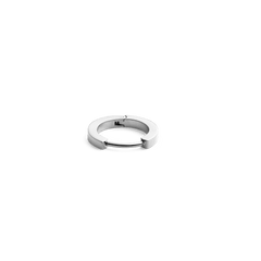 Hoop Earring Silver with a sleek, contemporary design and bright stainless steel finish, shown with its clasp open to highlight its practical and comfortable construction.