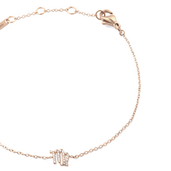 Crystal Zodiac Chain Bracelet Rose Gold featuring a slim adjustable chain and a sparkling Virgo zodiac pendant, crafted in rose gold for a refined, personalised accessory.