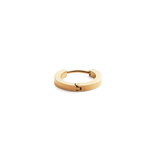 Petite gold hoop earring with a minimalist design and warm gold tone, crafted from stainless steel with PVD gold plating and a secure clasp.