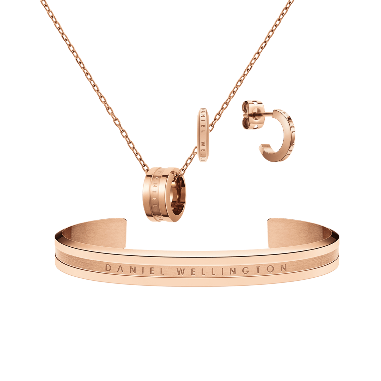 Elan Necklace + Earrings + Bracelet Rose Gold