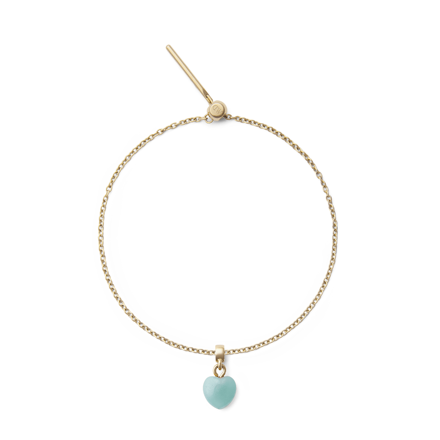 Amazonite Heart Gold Charm