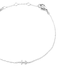Crystal Zodiac Chain Bracelet Silver with a fine adjustable chain, lobster clasp, and a dainty arrow-shaped zodiac charm set with sparkling crystals.