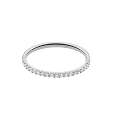 Mirelle Eternity Ring Silver 1.4 mm featuring a slim silver band with white cubic zirconia crystals, designed for a subtle and elegant sparkle.