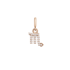 Scorpio zodiac watch charm in rose gold, finished with sparkling cubic zirconia crystals and a modern, minimalist style for Daniel Wellington watches or bracelets.