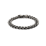 Chunky Ellipse Cuban Chain Bracelet in graphite finish, featuring bold interlocking links and a polished lobster clasp, crafted from 316L stainless steel for a modern, versatile men's accessory.