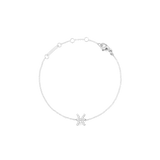 Crystal Zodiac Chain Bracelet Silver featuring a delicate silver chain with an adjustable clasp and a Pisces zodiac charm set with sparkling crystals at the centre.