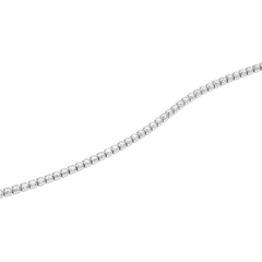 Close-up of the Classic Tennis Necklace Silver, highlighting the individually set sparkling crystals and premium silver-plated finish.