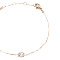 Crystal Zodiac Chain Bracelet Rose Gold featuring a slim adjustable chain and a sparkling zodiac pendant set with crystals, ideal for adding a personalised accent to your jewellery collection.