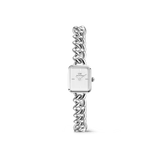 Jolie Chain Silver ladies watch featuring a petite square white dial and chunky polished silver chain bracelet, designed for everyday wear and versatile styling.