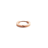 Rose gold hoop earring with a sleek, minimal design and a secure hinged clasp, shown against a plain background.