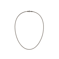 Graphite mesh necklace with a fine, contemporary chain and lobster clasp, crafted from 316L stainless steel for a sleek and versatile unisex look.