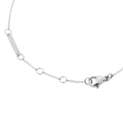 Adjustable clasp and chain detail of the Mirelle Infinity Bracelet Silver, featuring stainless steel links and a branded tag for a secure and comfortable fit.
