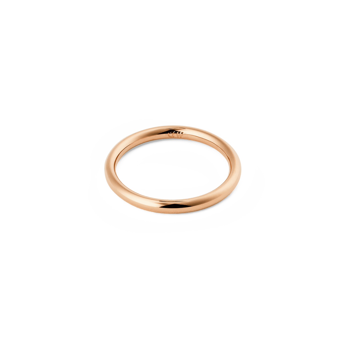 A slim Arch Ring Rose Gold 2.5mm with a polished, rounded profile and minimalist design, crafted from stainless steel with a warm rose gold finish.
