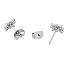 Back view of Mirelle Star Earring Silver showing the star-shaped stud design, stainless steel posts, and secure butterfly backs, highlighting the quality craftsmanship and hypoallergenic finish.