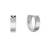 A pair of small, polished silver hoop earrings with a minimalist design and latch-back closure, crafted from 316L stainless steel for a refined, modern look.