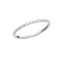 Slim Mirelle Eternity Ring Silver 1.4 mm featuring a delicate band of white cubic zirconia crystals set in high quality stainless steel, designed for a refined and modern look.