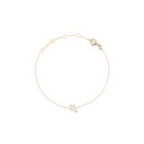 Crystal Zodiac Chain Bracelet Gold with a fine gold chain, adjustable sizing rings, and a crystal-set Scorpio zodiac charm.