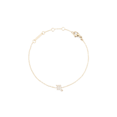 Crystal Zodiac Chain Bracelet Gold with a fine gold chain, adjustable sizing rings, and a crystal-set Scorpio zodiac charm.