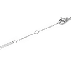 Close-up of the Audrey Necklace Tiger Eye Silver’s adjustable chain and lobster clasp, crafted from polished stainless steel for a secure and comfortable fit.
