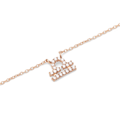Crystal Zodiac Chain Necklace Rose Gold with a Libra zodiac pendant, set with sparkling crystals on a fine rose gold chain for a refined and modern look.