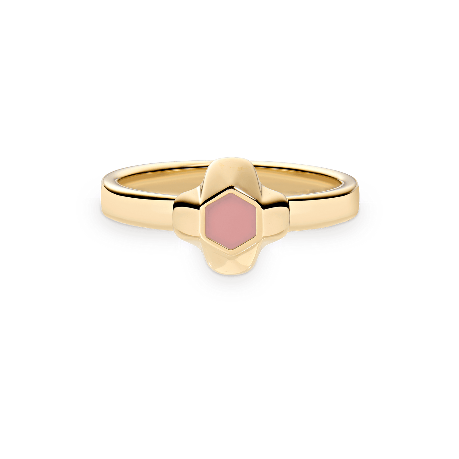 North Star Ring Small Apricot Enamel Gold