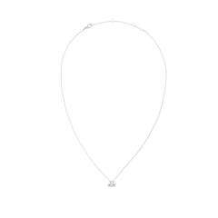 Crystal Zodiac Chain Necklace Silver shown in a full loop, featuring a fine adjustable silver chain and a Libra zodiac pendant set with sparkling hand-set crystals.