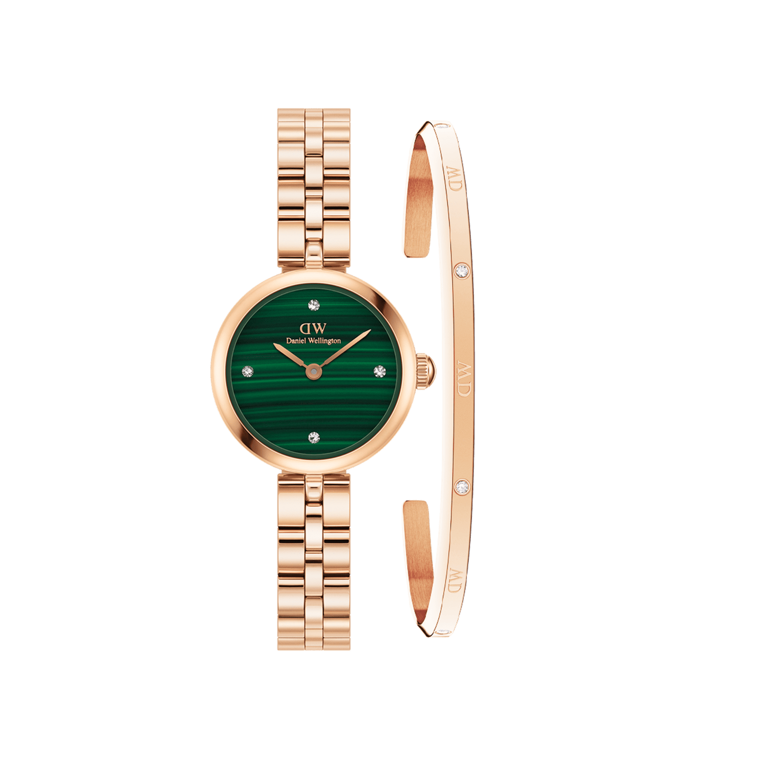 Elan Lumine Malachite & Classic Lumine Bracelet Rose Gold