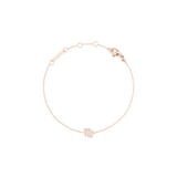 Crystal Zodiac Chain Bracelet Rose Gold with a slim adjustable chain and a sparkling Virgo zodiac pendant, crafted in rose gold for a personalised and elegant jewellery piece.