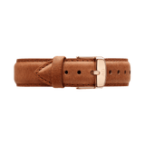 Classic Durham Strap Rose Gold crafted from light brown genuine leather, featuring a smooth finish, neat stitching, and a rose gold buckle for a refined and versatile look.