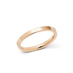 Slim rose gold ring with a polished finish and softened edges, crafted from stainless steel and designed for both men and women.