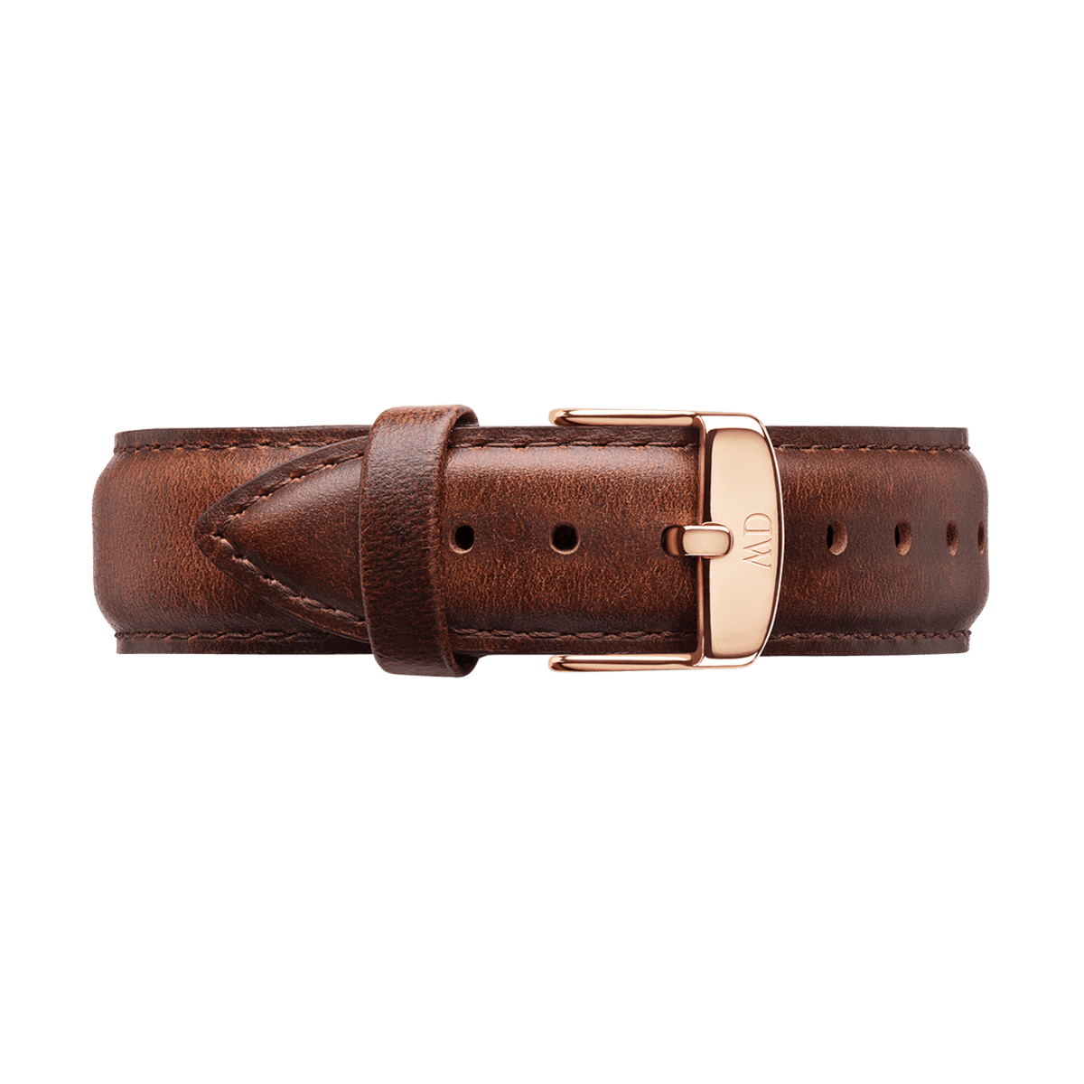 St Mawes Strap Rose Gold presents a high quality brown leather watch strap with a rose gold buckle and neat stitching, offering a comfortable and elegant upgrade for any watch.