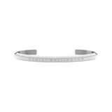 Polished Classic Bracelet Silver by Daniel Wellington, showcasing a slim, adjustable open cuff in stainless steel with subtle engraved branding.