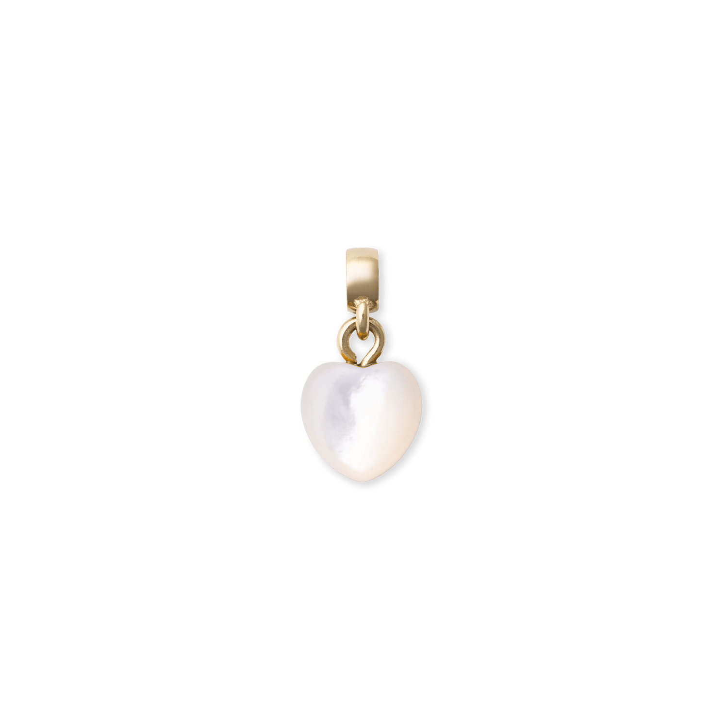 Mother of Pearl Heart Gold Charm