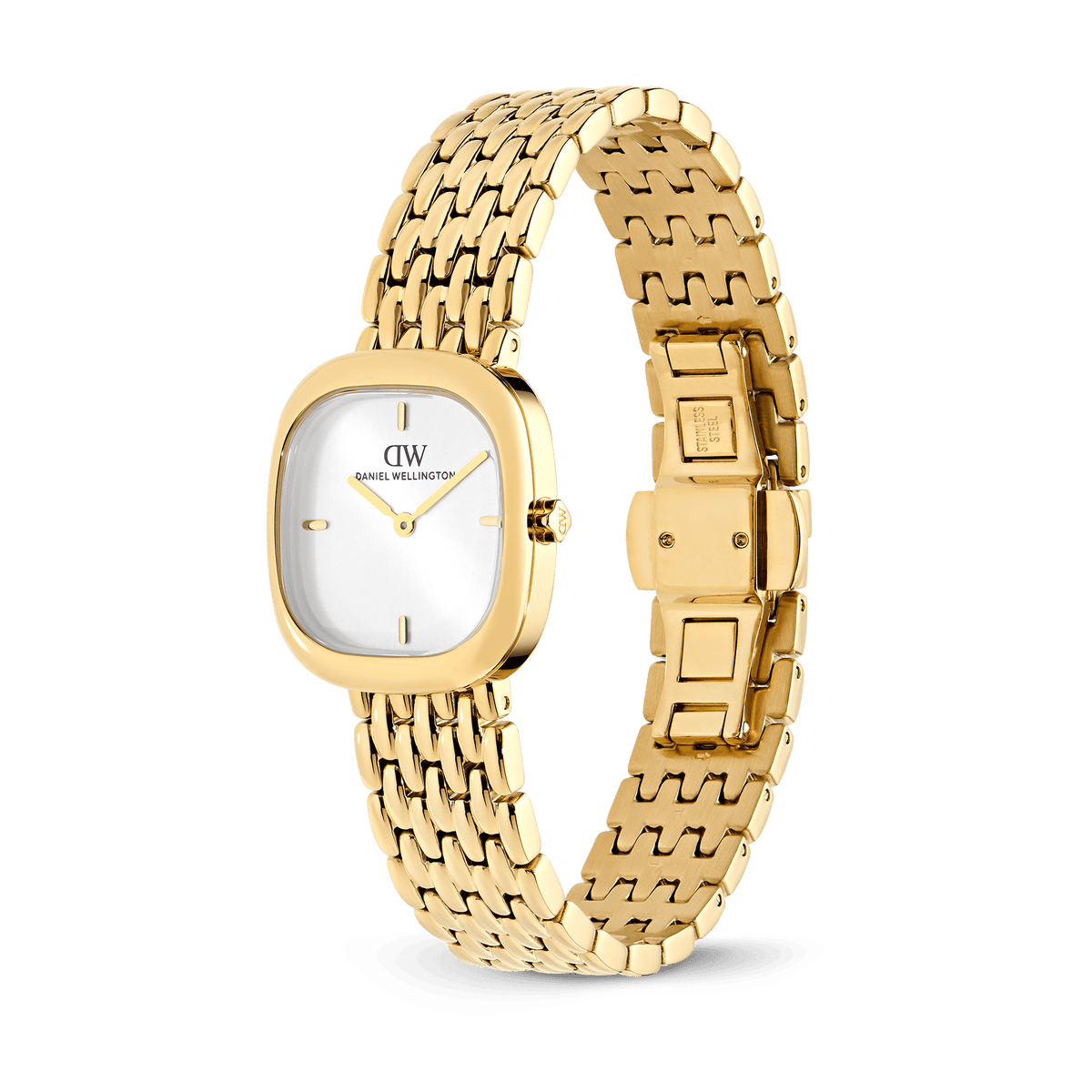Corta White Grain-Link Gold