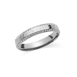 Classic Aura Duo Ring Silver featuring a polished silver band with two rows of sparkling cubic zirconia crystals and engraved branding, designed for modern elegance and everyday versatility.