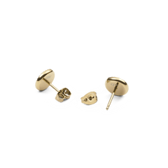 The backs of Daniel Wellington Audrey Earrings Tiger Eye Gold, showing the polished gold finish, secure stud posts, and butterfly clasps designed for comfortable daily wear.