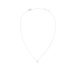 Crystal Zodiac Chain Necklace Silver with a fine adjustable chain and a delicate Pisces zodiac pendant set with sparkling crystals, designed for a minimalist and elegant style.