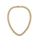 Chunky Chain Necklace Gold featuring bold, rounded gold links and a secure fold-over clasp, crafted from stainless steel with a PVD gold finish for a classic yet modern look.