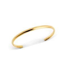 Arch Cuff Gold 4mm minimalist gold bracelet with a slim, open-ended design, featuring a polished gold finish and softly rounded edges for a timeless, versatile look.