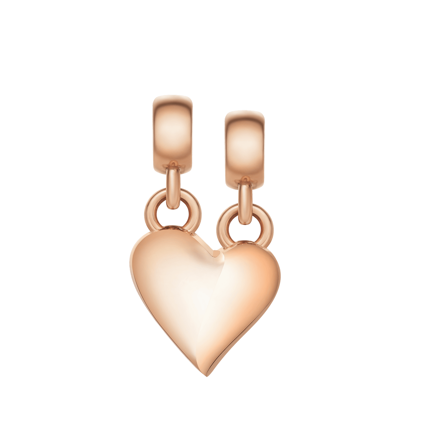 Broken Heart Charm Rose Gold