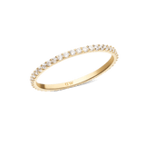 A slim gold Mirelle Eternity Ring with a full circle of white cubic zirconia crystals, featuring a delicate 1.4 mm band and a polished finish.