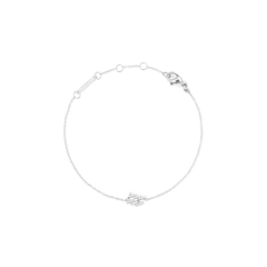 Crystal Zodiac Chain Bracelet Silver with a fine adjustable chain, lobster clasp, and a sparkling zodiac charm set with hand-placed crystals for a refined, minimalist style.