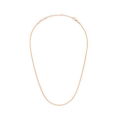 Flat Chain Necklace RG in rose gold with a slim, flat link design and adjustable clasp, ideal for layering or wearing alone for a minimalist look.