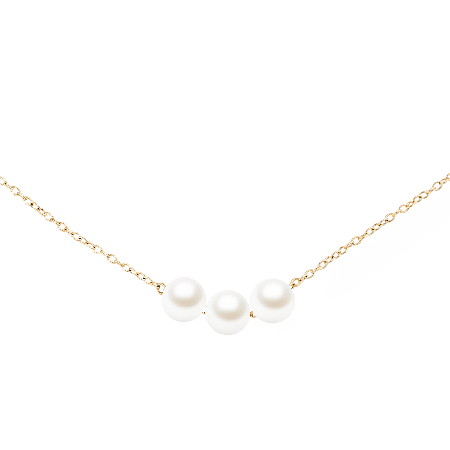 Pearl Trio Necklace Gold